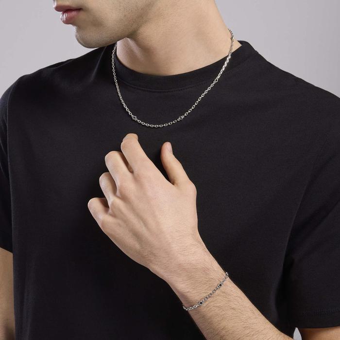 Collana uomo con catena forzatina e zirconi City Square