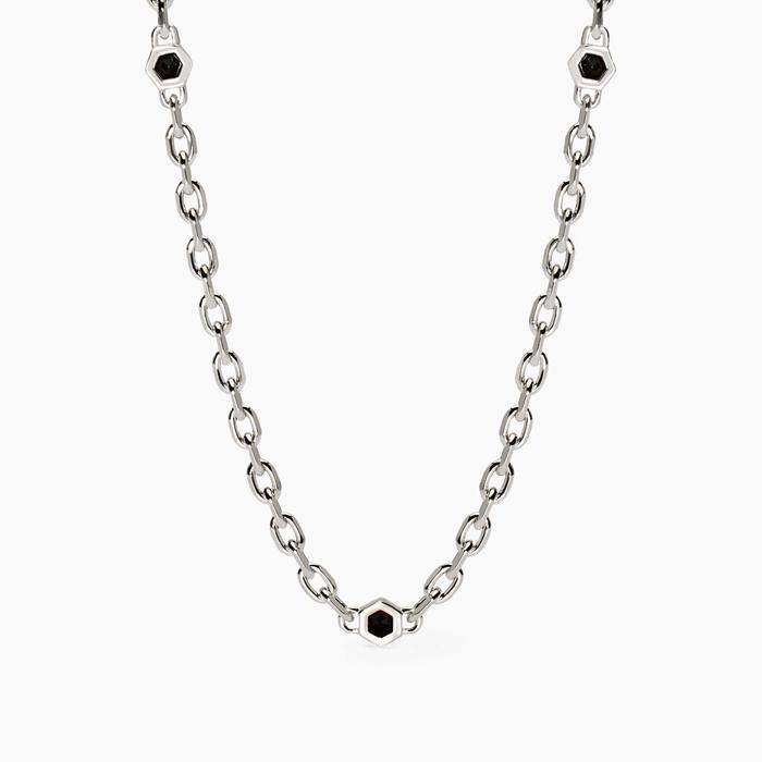 Collana uomo con catena forzatina e zirconi City Square