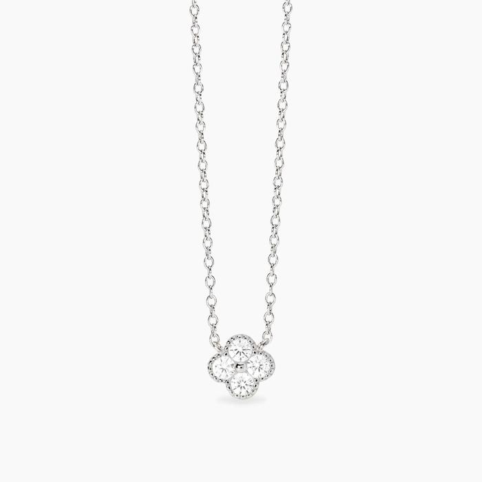 Girocollo con fiore in zirconi bianchi Jasmine