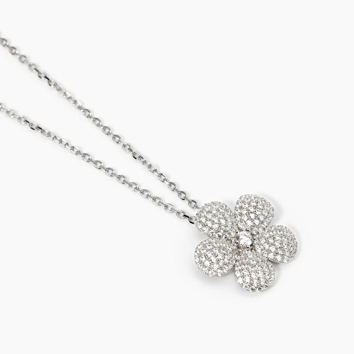 Girocollo in argento con fiore in zirconi Maledetta Primavera