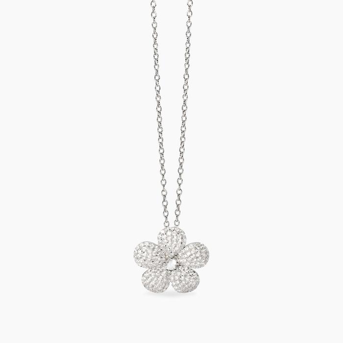Girocollo in argento con fiore in zirconi Maledetta Primavera