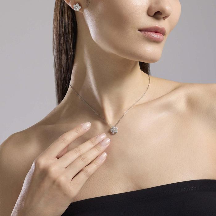 Girocollo in argento con fiore in zirconi Maledetta Primavera