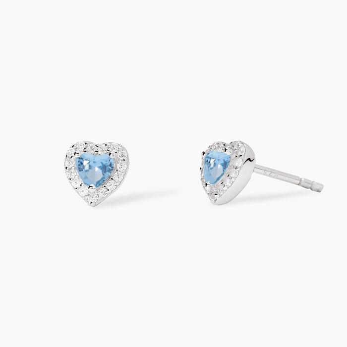 Boucles d'oreilles en aigue-marine synthétique taille cœur Love Affair