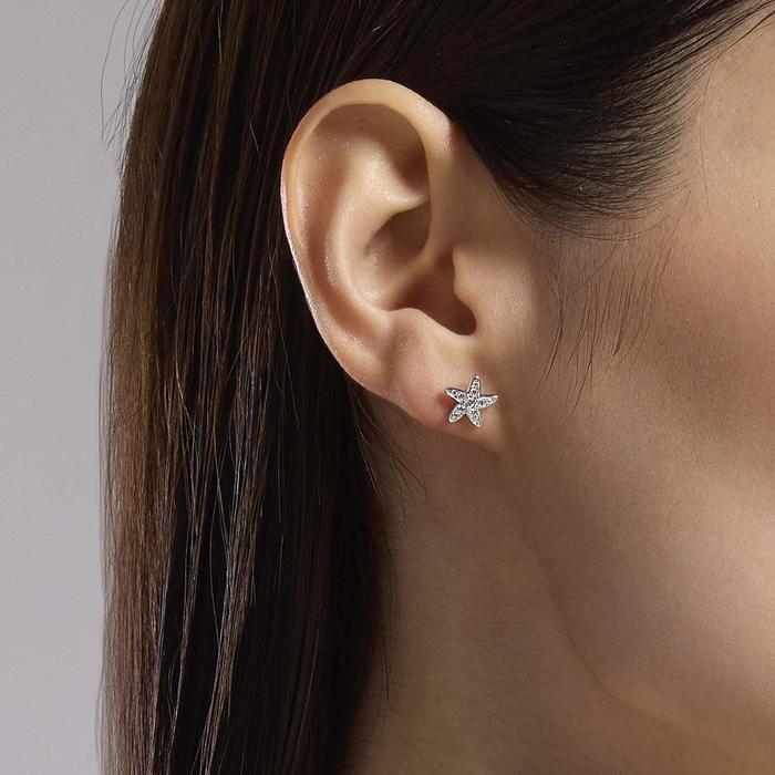 Bahia Del Sol Zirconia Starfish Symbol Stud Earrings
