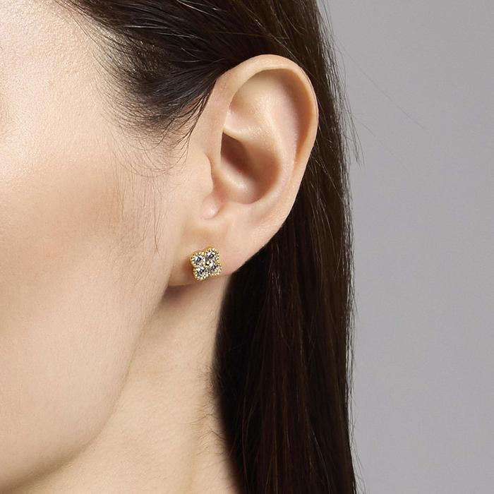 Boucles d'oreilles fleur de jasmin en zircone