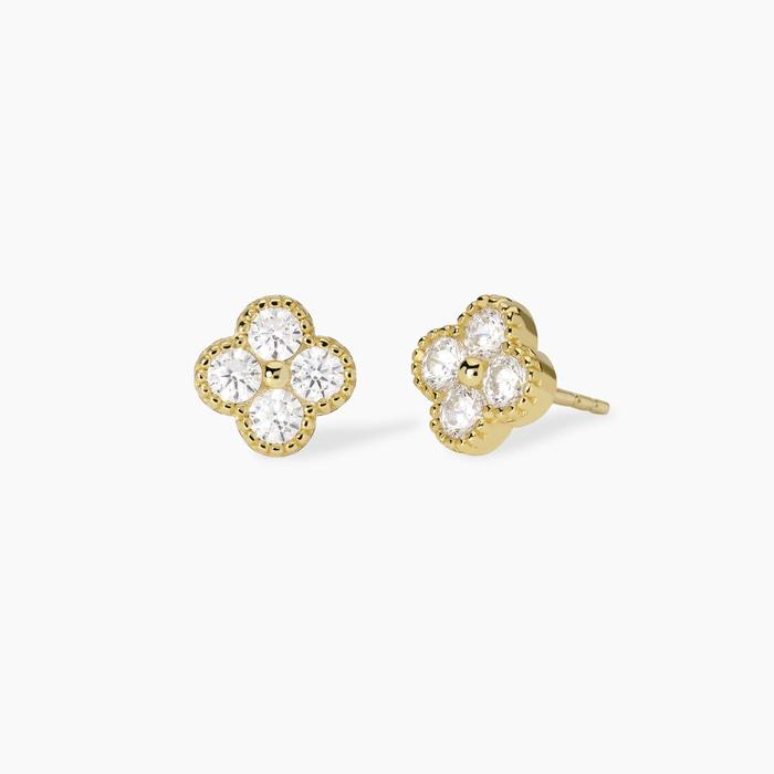 Boucles d'oreilles fleur de jasmin en zircone
