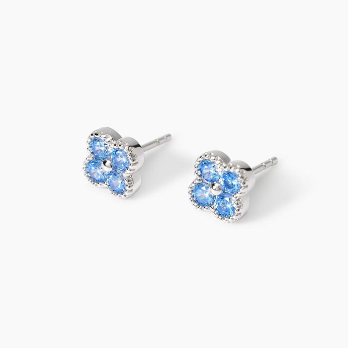 Boucles d'oreilles fleur de jasmin bleu