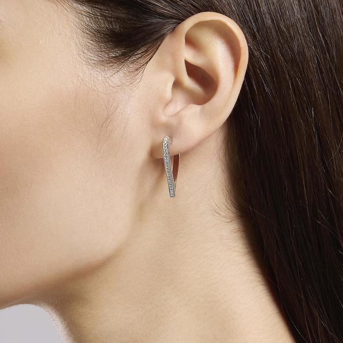 Lovely Zirconia Heart Hoop Earrings