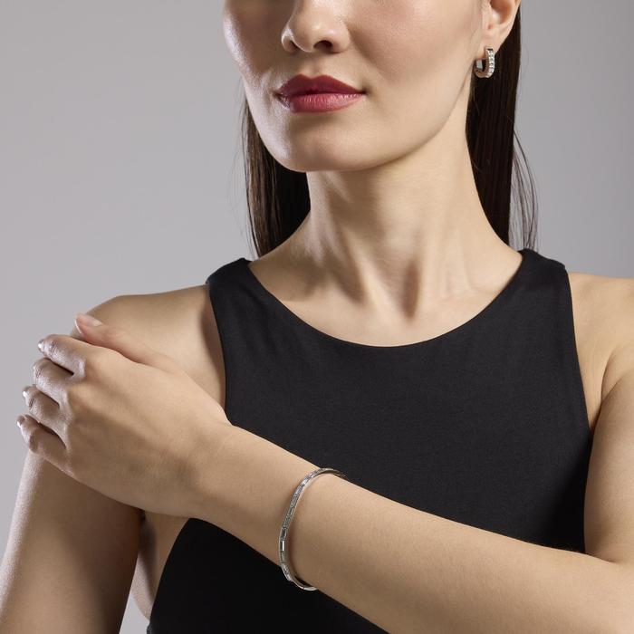 Bracciale rigido in acciaio e zirconi
