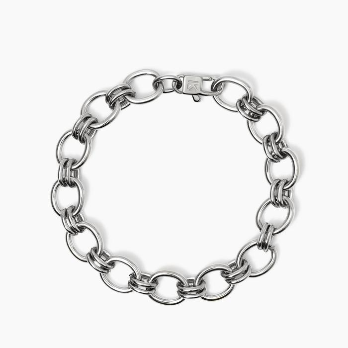 Steel bracelet with wide chain