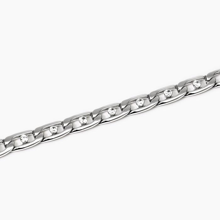 Bracelet avec chaîne groumette et cristaux