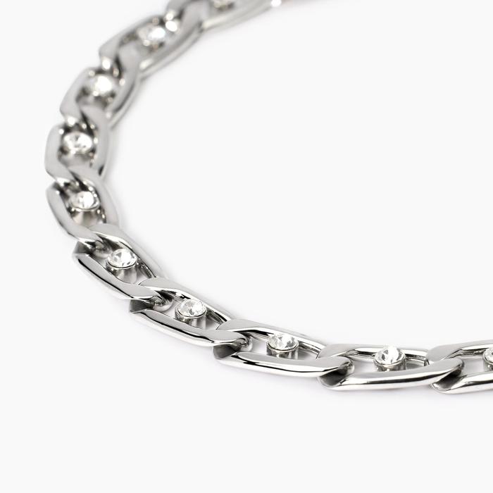 Bracelet avec chaîne groumette et cristaux