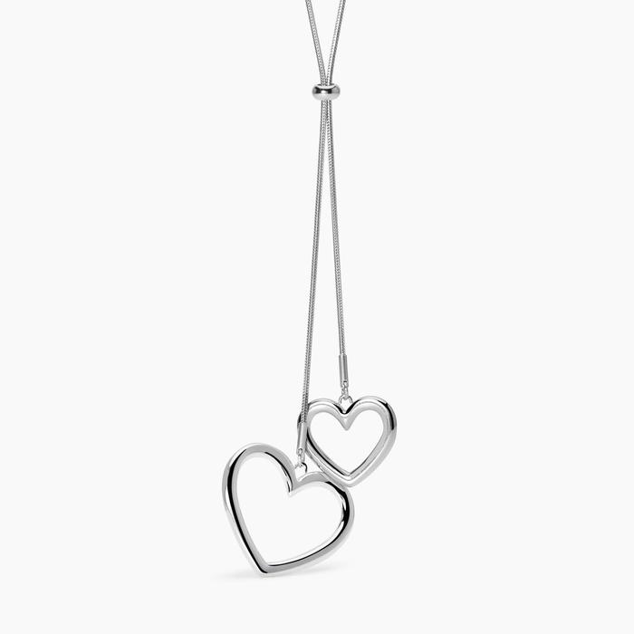 Collana con catena snake e cuori