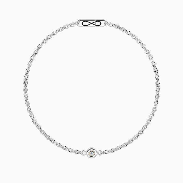 Bracciale con diamante lab-grown e chiusura non-reversibile