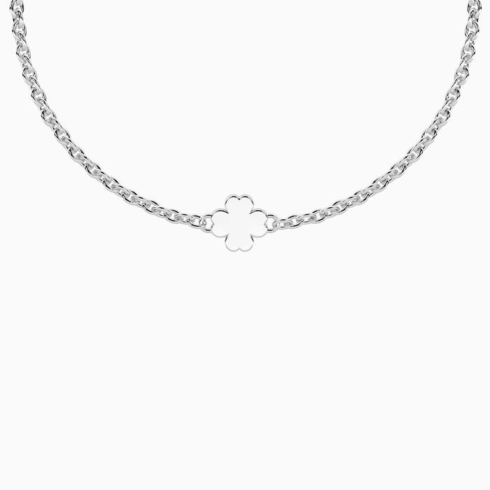 Bracciale con quadrifoglio e chiusura non-reversibile