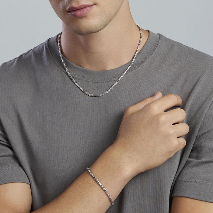 Bracciale in argento con catena bizantina Bizantina