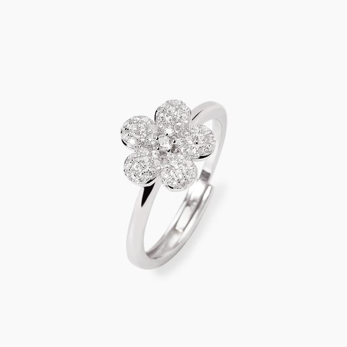 Anello con fiore in zirconi bianchi MALEDETTA PRIMAVERA