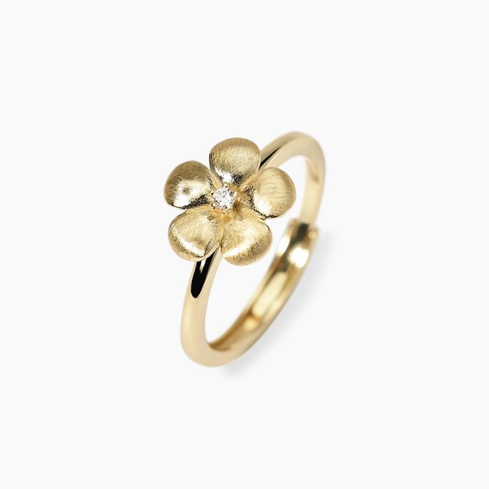 Anello con fiore in argento dorato MALEDETTA PRIMAVERA