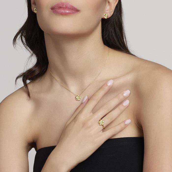 Anello con fiore in argento dorato MALEDETTA PRIMAVERA