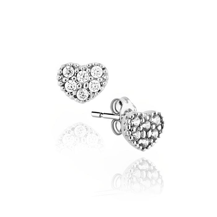 Orecchini Cuore in Oro e Zirconi