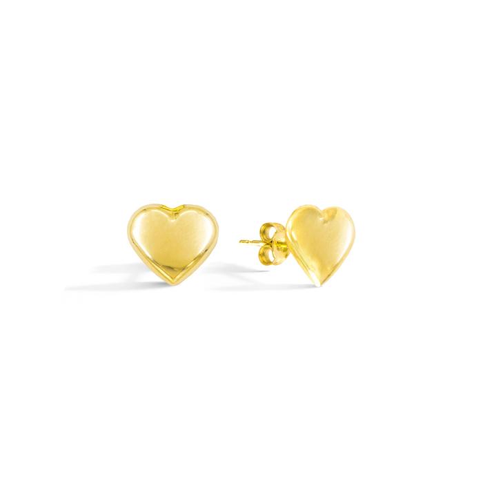 Boucles d'oreilles en or véritable en forme de cœur