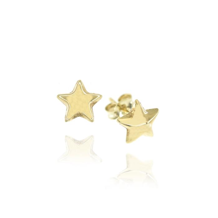 Real Gold Star Earrings