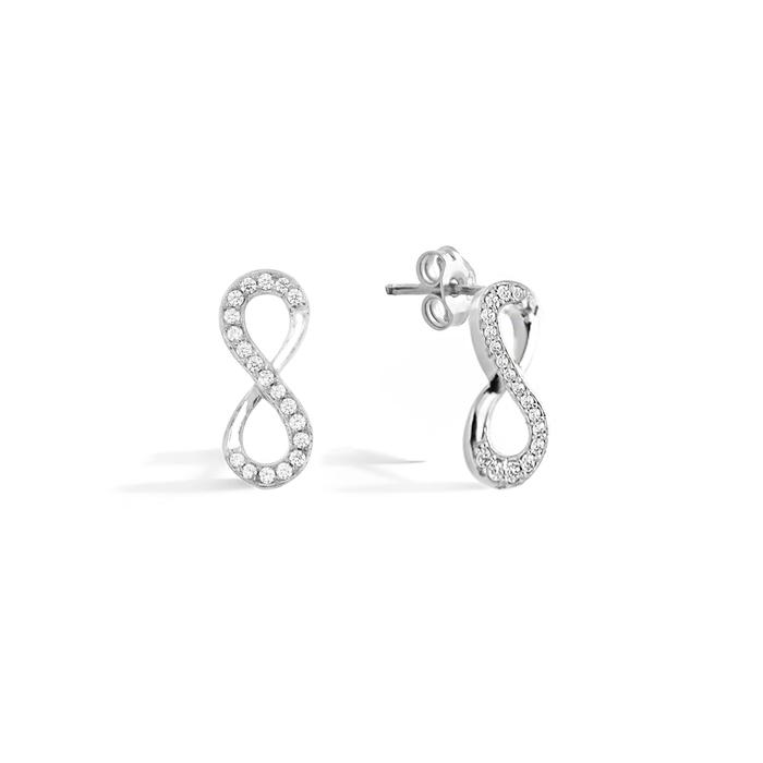 Boucles d'oreilles Infinity en or véritable et zircons