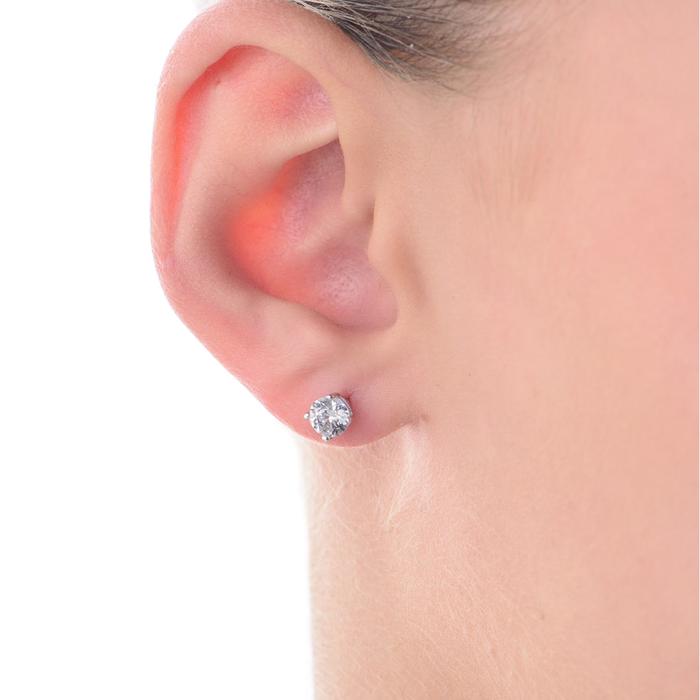 Boucles d'oreilles légères en or véritable et zircon