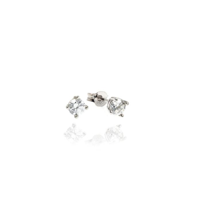 Boucles d'oreilles légères en or véritable et zircon