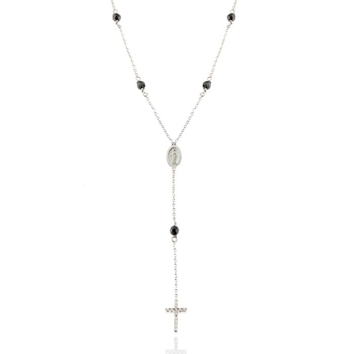 Real Gold and Zircon Cross Necklace