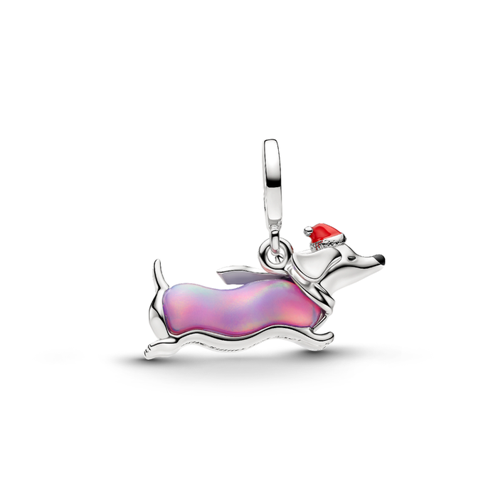 Charm Pendente Bassotto Natalizio