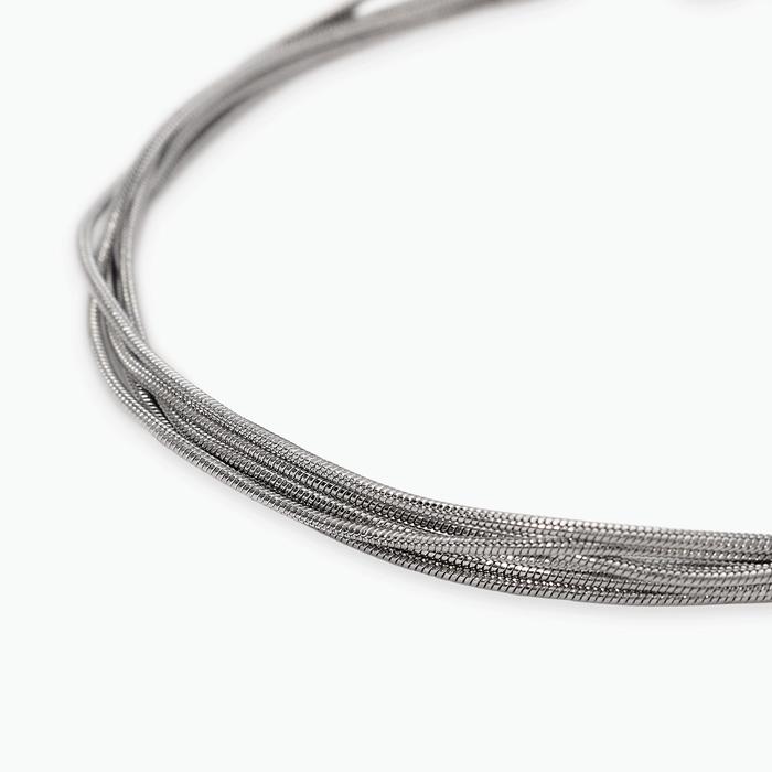 Bracciale multifilo argentato con catene snake Style 59