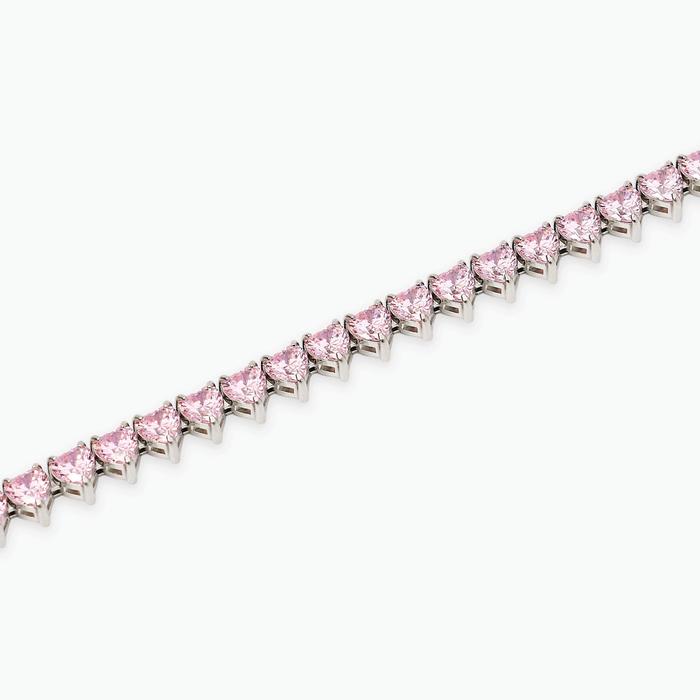 Bracciale tennis cuore con zirconi rosa Style 60