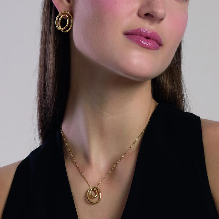 Collana girocollo donna con spirale in acciaio dorato Style 58