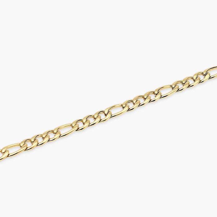 Bracciale uomo in acciaio dorato con catena figaro Style 36
