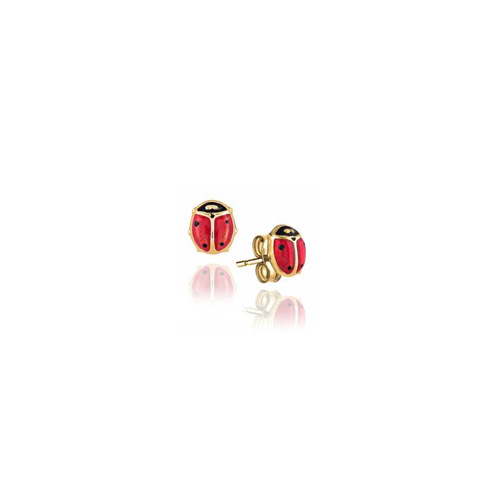 Boucles d'oreilles coccinelle en or véritable