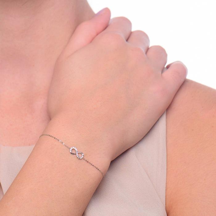 Bracciale Infinito d'Oro Vero e Zirconi