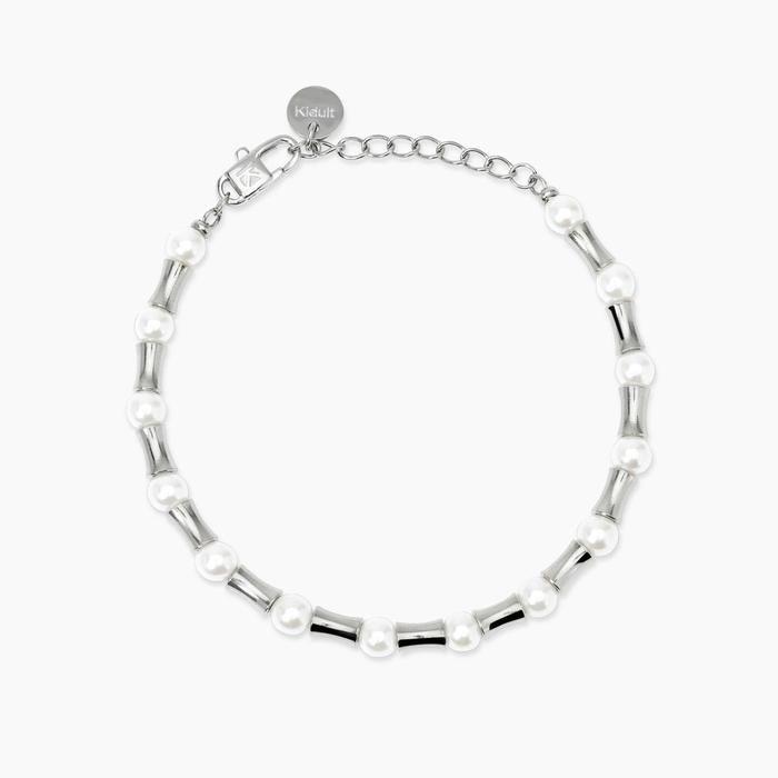 Bracciale con elementi bambù e perle conchiglia Style 79