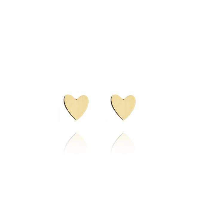Real Gold Heart Earrings