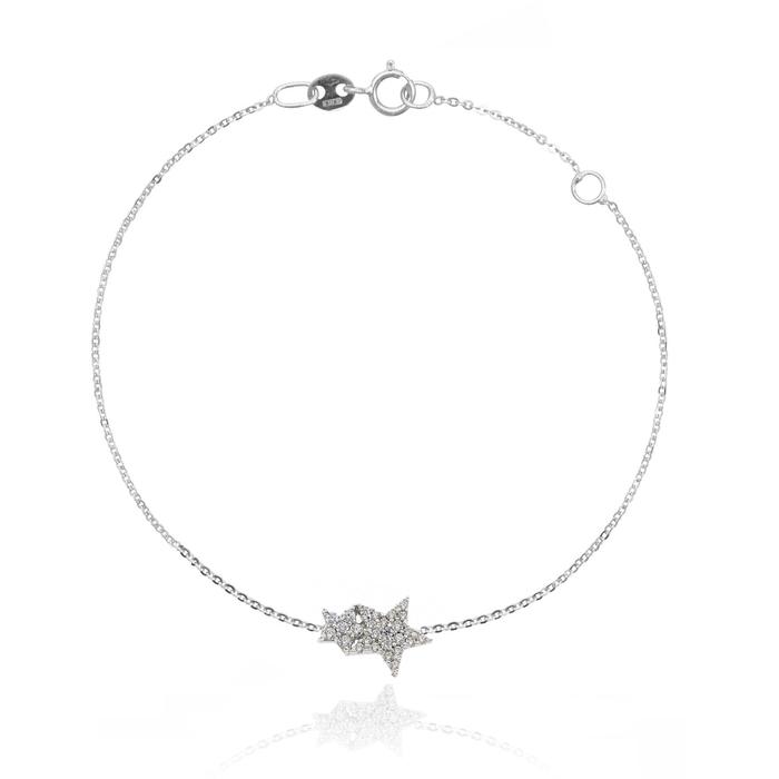 Real Gold Star Bracelet with Zirconia