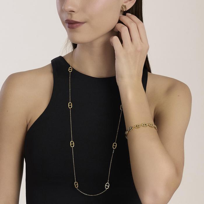 Collana con staffe in acciaio dorato Style 84