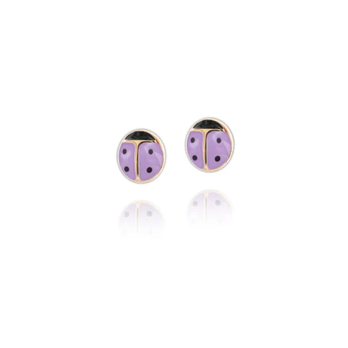 Boucles d'oreilles coccinelle en or véritable