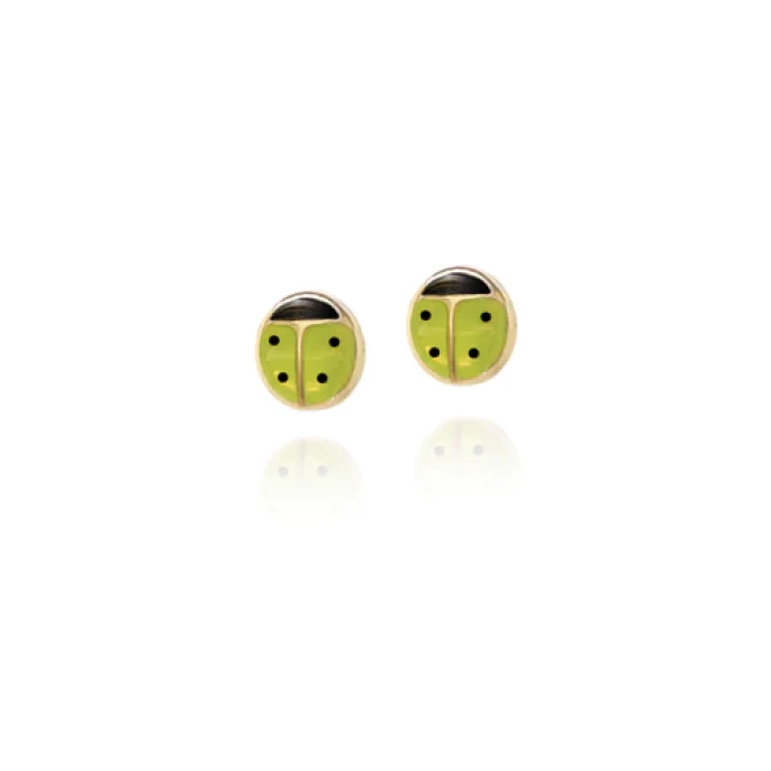 Real Gold Ladybug Earrings