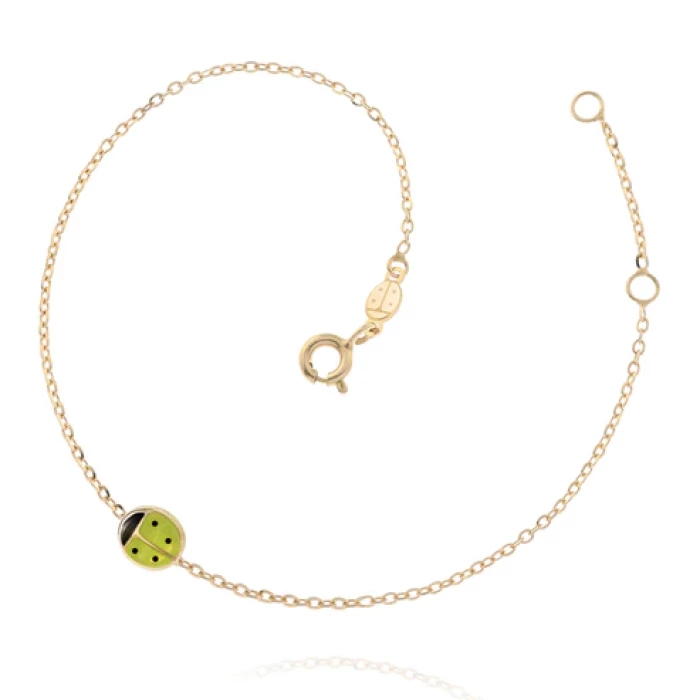 Real Gold Ladybug Bracelet
