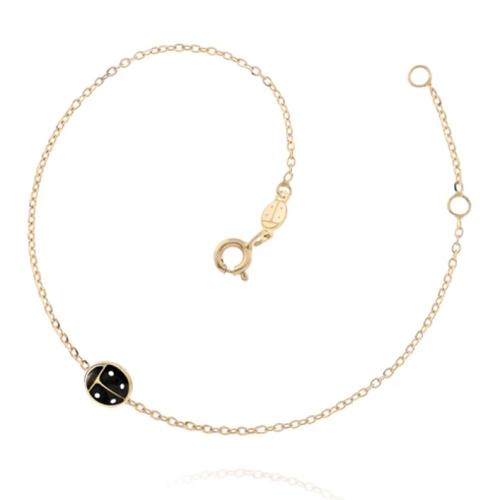 Real Gold Ladybug Bracelet