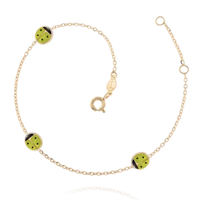 Real Gold Ladybug Bracelet