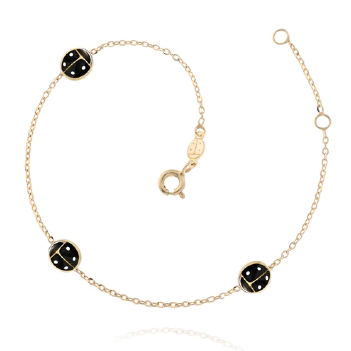 Real Gold Ladybug Bracelet