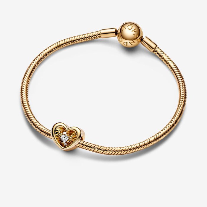 Shining Heart Charm with Stone