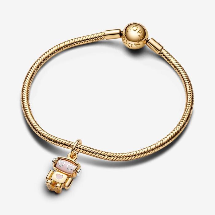 Pendentif Charm Robot avec Tête Rotative