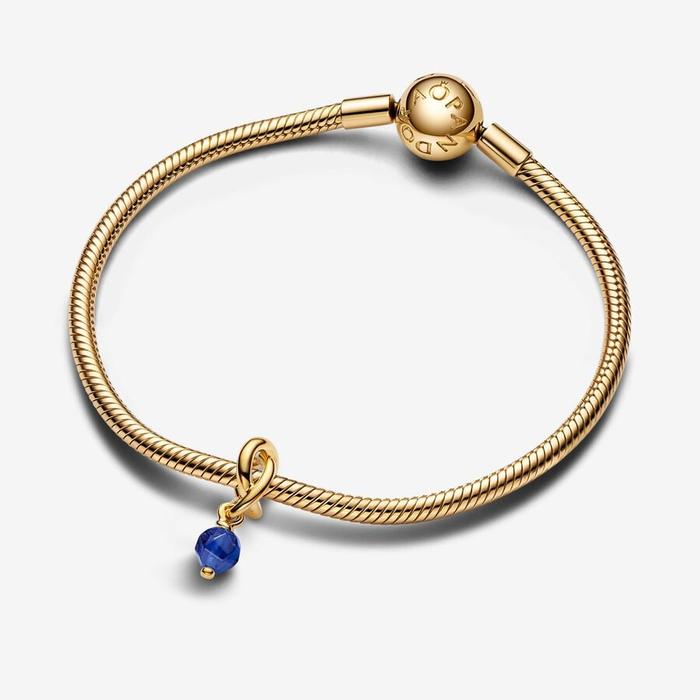 September Blue Eternal Circle Pendant Charm